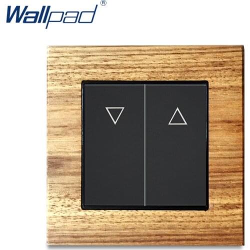 2 Gang Reset Curtain Switch Momentary Contact Switch Wooden Panel Rocker Switches Wallpad Luxury Wall Light Switch Interrupteur