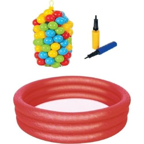 Enjoyable Play Set 122 Cm Pool + 100 Pcs 6cm Ball Pump