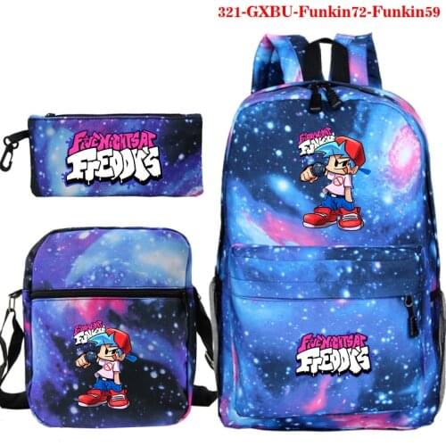Video Game Friday Night Funkin Backpack 3Pcs/Set Kids School Bag Zipper Rucksack Back to School Backpacks for Girls Boys Mochila