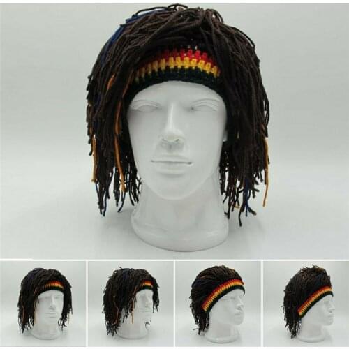Rasta Wig Cap Beanie Hat Jamaica Rasta Handmade Cap Reggae Dreadlocks Africa Roots