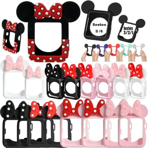 Cartoon Mouse Silicone Cover for Apple Watch Case Series 5 4 3 2 1 44mm 40mm Protector Cover for IWatch 38mm 42mm Frame