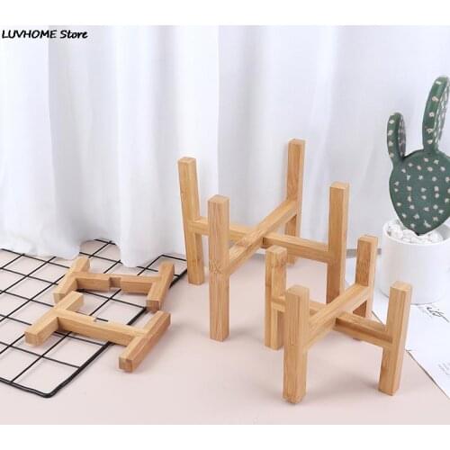Flower Pot Rack Strong Free Standing Bonsai Holder Home Garden Indoor Display Plant Stand Shelf Wood Planter Pot Trays