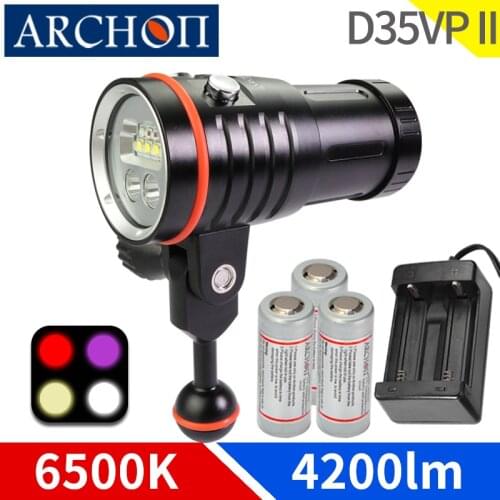 D35VP II HD diving video light warm white UV Red diving photograph light diving flashlight Underwater 100m fill lamp dving light