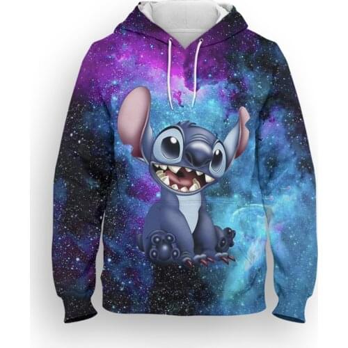Lilo Stitch Cartoon Anime Sweatshirt For Men Fashion Spring Disney 3D Print Children Hoodie Streetwear Women Clothing Tops