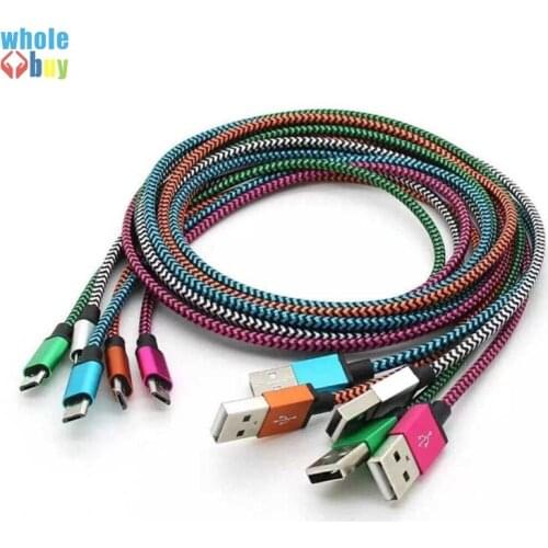 1M 2M 3M Aluminium Fabric micro 5pin usb cable Date Sync Charger Cable for Sumsung Galaxy S7 S8 S9 Huawei xiaomi 300pcs/lot