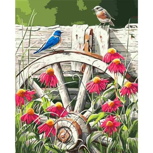 Verf Meisje Schilderij Van Nummers Landschap Diy OliePaint By Number View Canvas Verf Art Pictures Home Decor 40X50cm Rural Warm