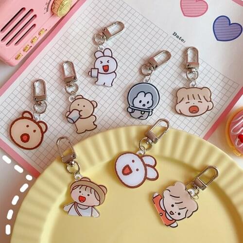 W&G Kawaii Japanese Love Bear Pendant School Bag Jewelry Pendant Girl Ins Trendy Bag Pendant Keychain Pendant