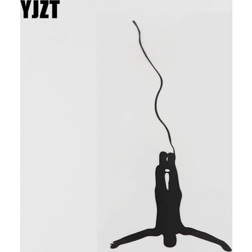 YJZT 7.9CMX15.7CM Adventure Extreme Bungee Jumping Vinyl Car Sticker Black/Silver 8A-0813