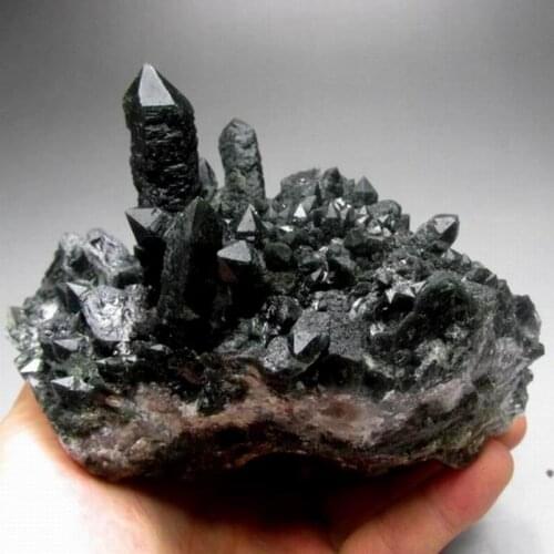 1147g Prasem Prase Green Quartz Cluster - crystals and stones healing Mineral specimen Home Decor feng shui decoration