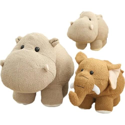 1PC Plush Hippo Toy Cute Big Ear Elephant Doll Toys for Children Lifelike Stuffed Animals Home Desk Decor Birthday Gift for Boy