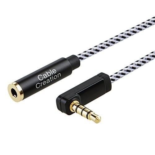 3.5mm TRRS Auxiliary Audio Cable Male to Female Extension Stereo Audio Cable Adapter 4-Conductor (Microphone Compatible)