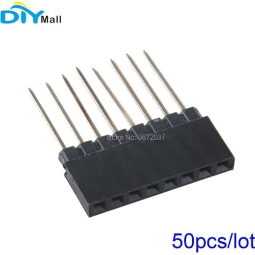 50pcs/lot 8Pin 2.54mm Single Row Female Pitch Header Socket for Arduino