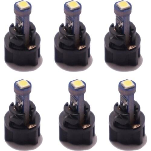 6pcs Non polarity CANBUS T5 LED 3030smd bulb with T5 Twist Lock Socket Wedge Base Instrument Lights Dashboard warning Indicator