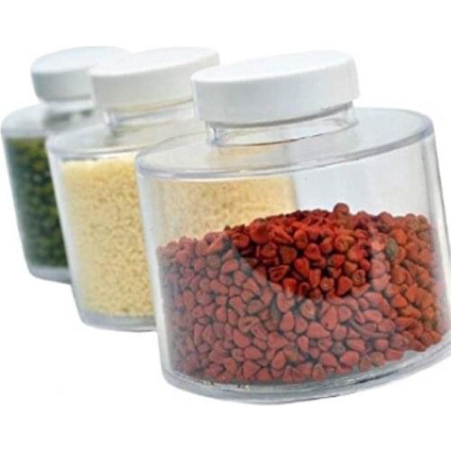 6Pcs Seasoning Tower Stackable Transparent Plastic Refillable Sugar Salt Spice Storage Tower for Kitchen