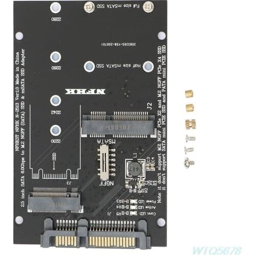 M.2 NGFF MSATA SSD to SATA 3.0 Adapter 2 in 1 Converter Card for PC Laptop Adaptor Card