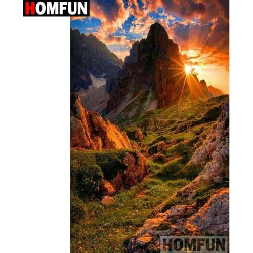 HOMFUN Full Square/Round Drill 5D DIY Diamond Painting "Mountain scenery" 3D Embroidery Cross Stitch 5D Home Decor A15965