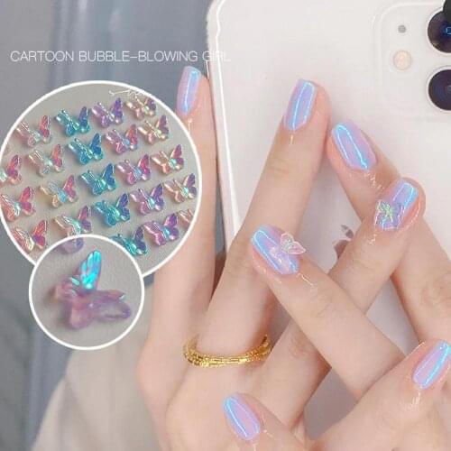 10pcs/pack Bowknots Nail Art Decorations 3D Fashion Resin Bow Ornaments Japanese Style DIY UV Gel Manicure Designs Accessories