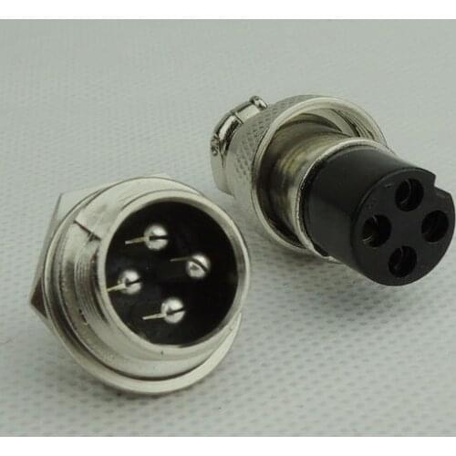 Free Shipping 50pair=100pcs 4 Pin 16mm Male & Female Wire Panel Connector kit GX16 Socket+Plug for aviation,computer ect