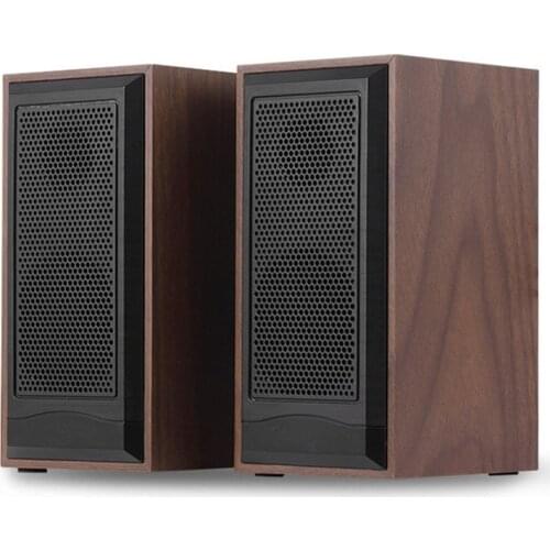 Wooden Computer Speakers Natural Wood Enclosure Desktop Speaker USB Powered Surround Laptop Speaker Wood Multimedia Loudspeakers