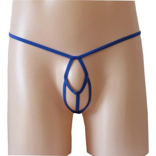 Mens panties sexy underwear men underpants gay micro Thongs tanga simple Hollow out Transparent oval Y shape String Breathable