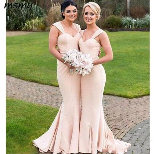 Elegant Gorgeous Sweetheart Mermaid Long Bridesmaid Dresses Ruffles Garden Party Dresses Plus Size Bridesmaid Custom Made