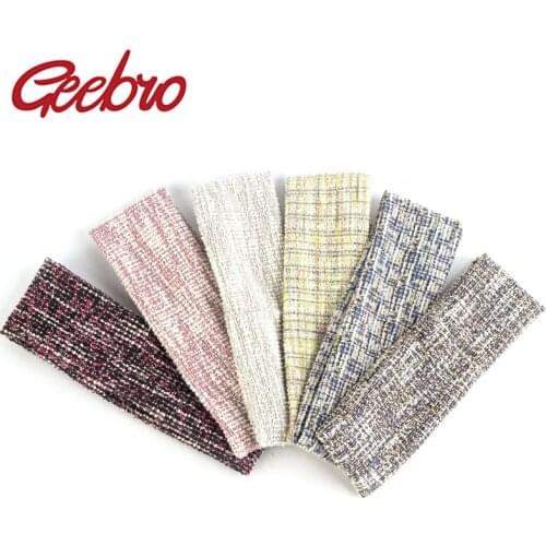 Geebro New Fashion Women Casual Multi-color Headband Soft Knitted Headwear Adult Patchwork Hairband Girls Fresh Hair Accessories