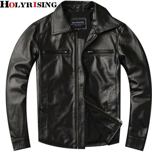 Holyrising new mens genuine leather coat 100% real Sheepskin Leather s-4XL chaqueta de los hombres veste cuir homme 19499