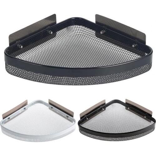 Storage Organizer Wall Mounted Sectorial Corner Storage Rack Iron Triangular Shelf Spice Holder Shower Shelf for Home Bathroom