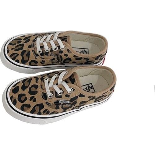 2021 New Spring Girls Baby Shoes High Top Leopard Breathable Children Canvas Shoes Women Parent-child Shoes Kids Shoes for Girl