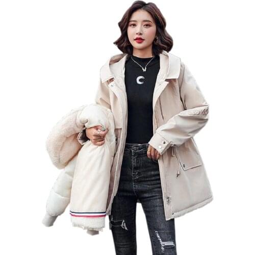 2021 New Winter Long Coat Loose Women Warm Thickness Hooded Parkas Plus Size Large Fur Collar Embroidery Jackets Padded Coats