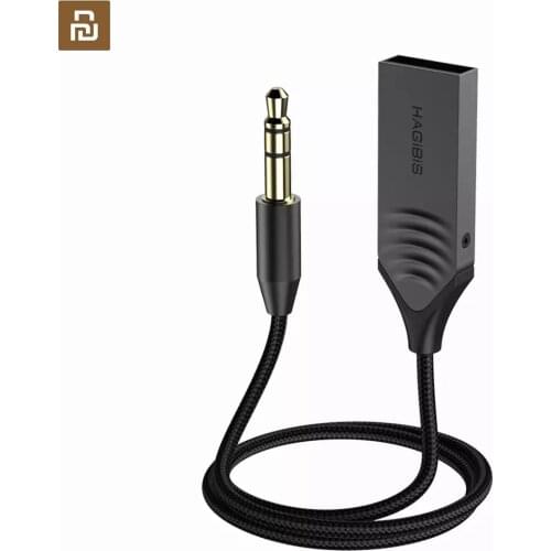 New Youpin HAGIBIS aux bluetooth receiver grey bluetooth 5.0 Stereo output built-in two-way microphone