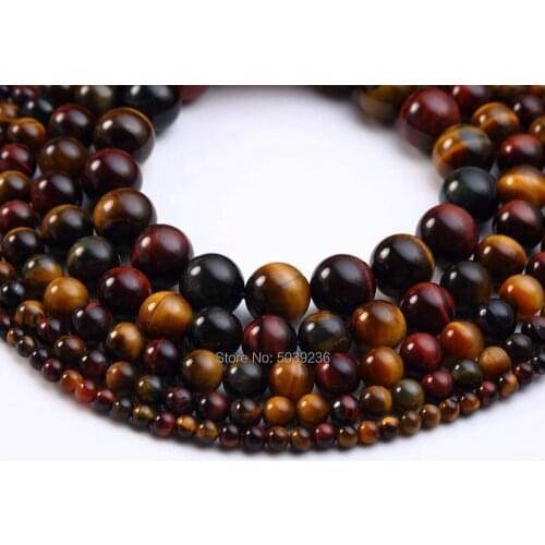 Wholesale Mixed Color Tiger Eye Agates Beads Natural Stone Round Loose Beads for Jewelry Making 4/6/8/10/12mm Necklace Bracelet