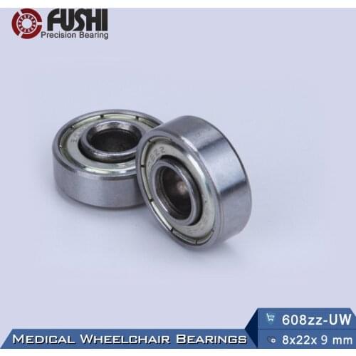 Wheelchair Front Wheel Small Bearing Anti-Friction (3 Pcs) 8 x 22 x 9 mm Wheelchair Accessories 608 ZZ Universal Wheel Bearings