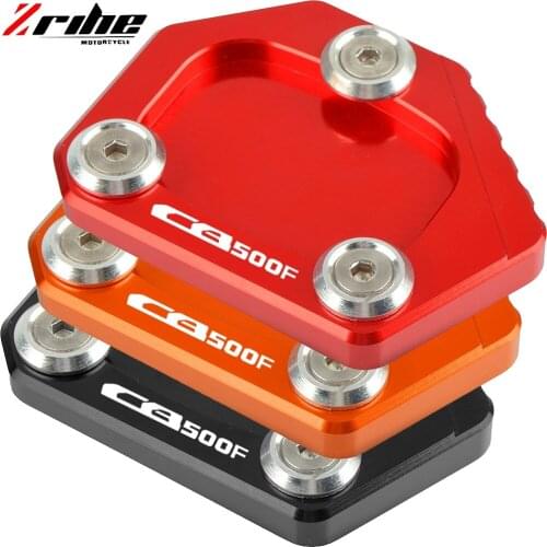 CNC Kickstand Foot Side Stand Extension Support Plate Pad For HONDA CB400 CB 400 VTEC CB650F CBR650F CBR500R CB500F CB500X