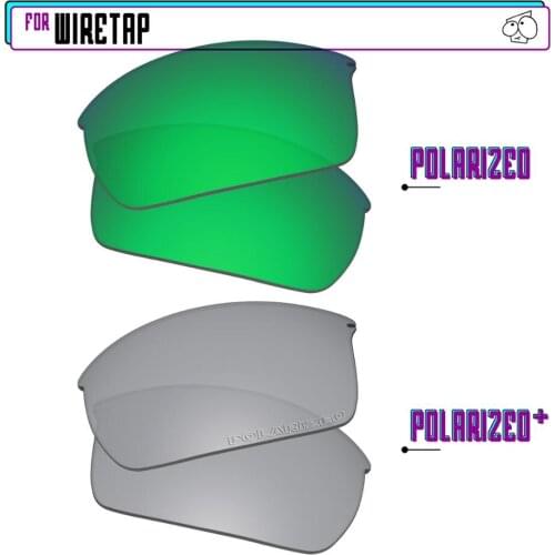 EZReplace Polarized Replacement Lenses for - Oakley WireTap Sunglasses - SilverP Plus-Green P