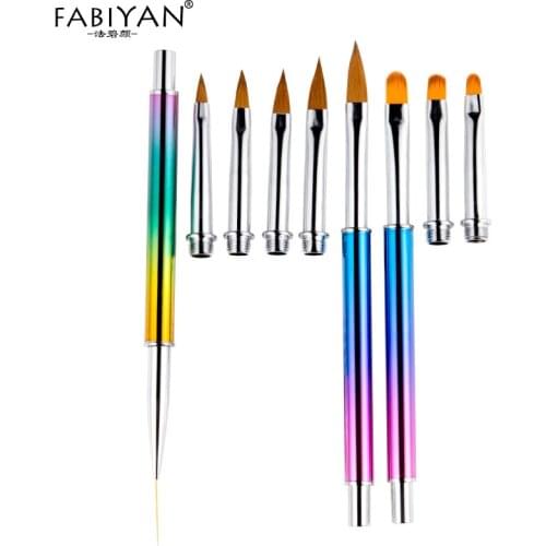 Detachable Nail Art Painting Liner Acrylic Brush UV Gel Extension Builder Drawing Carving Pen Manicure Tools 3/5in 1