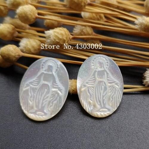 50pcs/lot 15x20mm Natural Oval Lady of Grace Mother of Pearl Shell Oval Grace Madonna Pearl MOP for DIY Jewelry