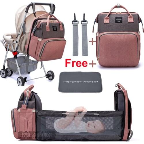 LEQUEEN Large Capacity Diaper Bag Backpack Multifunctional Baby Bed Bags Maternity Nursing Handbag Stroller Bag With Hooks Bag