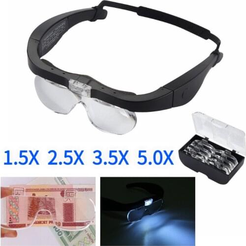 Magnifying Glasses magnifier1.5X 2.5X 3.5X 5.0X USB Rechargeable With LED Light For Reading Jewelers Watchmaker Repair Wearing