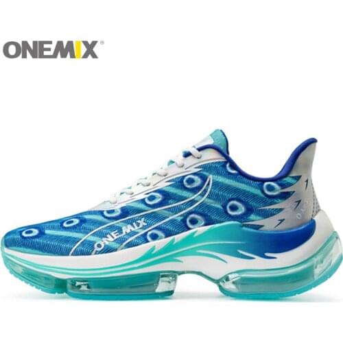 ONEMIX Blue Air Cushion Women Running Sneakers 2021 New Luxury Brand Sport Shoes High Quality Professional Marathon Man Shoes