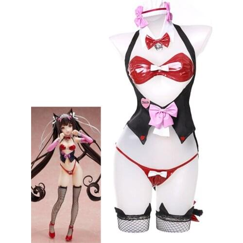 Game NEKOPARA Chocola Vanilla Cosplay Patent Leather Sexy Women Party Halloween Costumes Anime