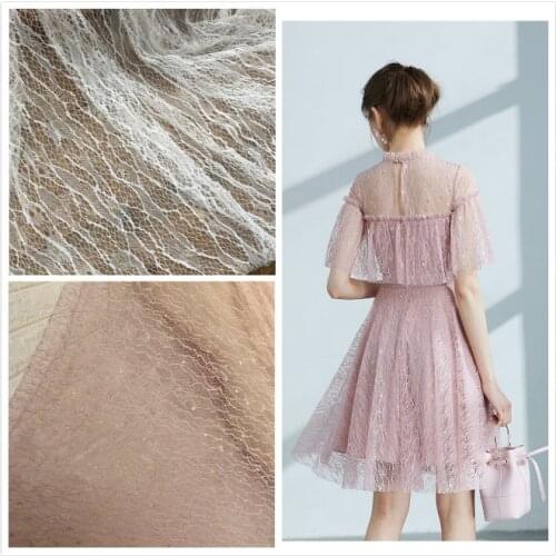 Wavy Symphony Plus Gold Lace Embroidered Mesh Gown Wedding Dress Designer Lace Fabric 2Yards/pack