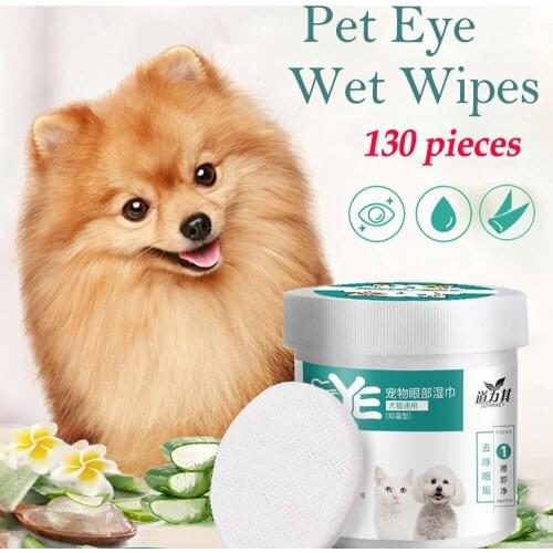 130PCS/Set Pet Dogs Cats Eye Ear Wet Wipes Non-intivating Grooming Tear Removal Stain Cleaning Wet Towels Pet Supplies