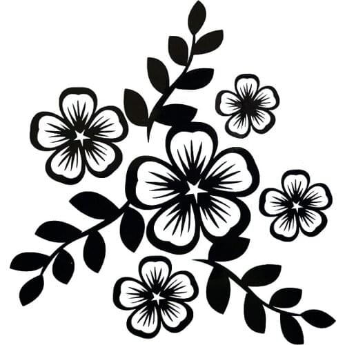 15cm * 14cm Creative Classic Charming Flower Auto Sticker Pvc Fashion Personality Sunscreen Waterproof Car Decal