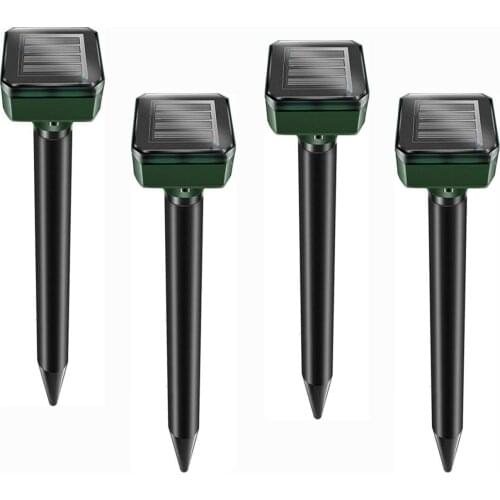 2/4Pcs Solar-powered Waterproof Mole Rat Repellent Sonic Mole Repellent Solar Ultrasonic Expeller Spike Garden Pest Deterrent