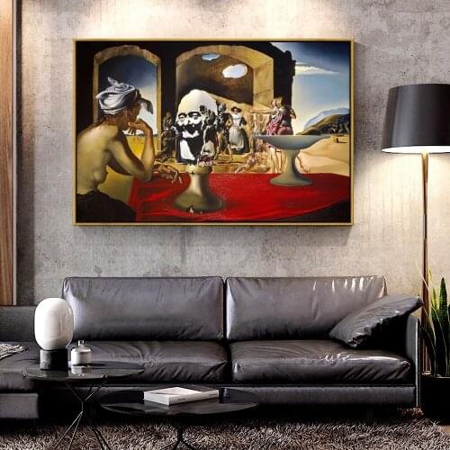 Artcozy Salvador Dali Bust of Voltaire Oil Canvas Painting for Home Decoration Wall Art Canvas Printings Figure Painting Single