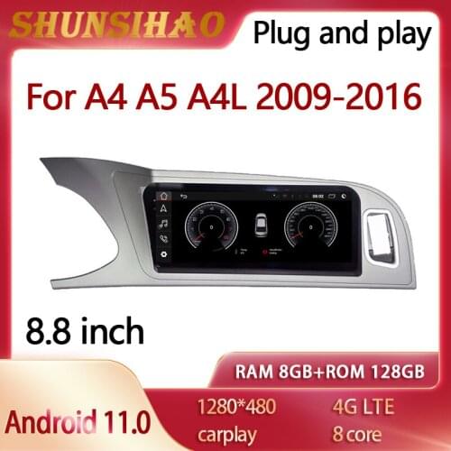 Ouchuangbo car radio GPS navigation for A4 A4L 2013-2016 Android 10 CarPlay audio stereo 8GB + 128GB car multimedia player