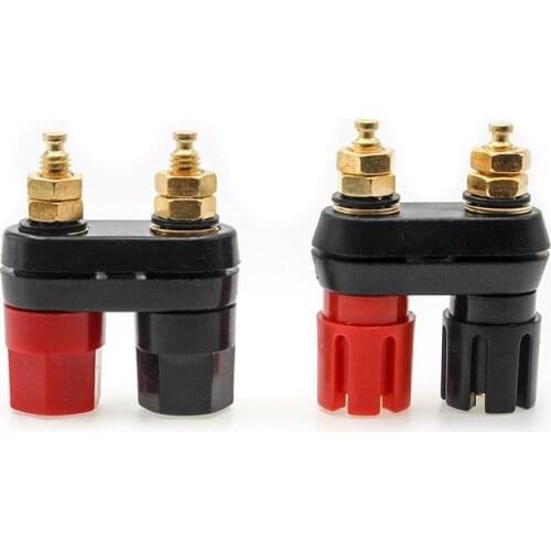 1 pcs Double Banana 250V 5A Gold-plated Plug Plum Type Connectors Amplifier Audio Terminal Binding Post Speaker Jack Column