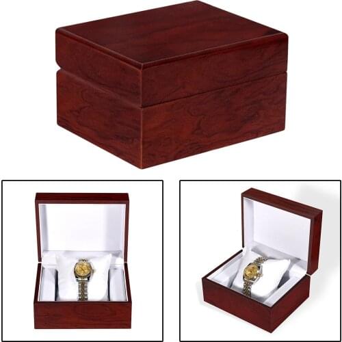 Watch Storage Case with Removable White Pillow Showcase Wristwatch Display Case for Personal or Retail Shop