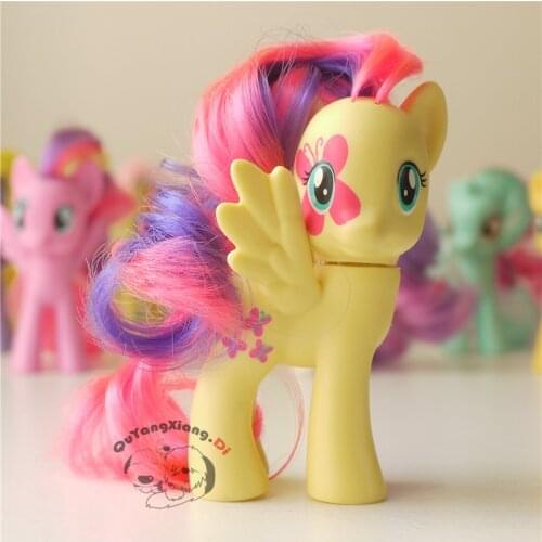 P8-112 Action Figures 8cm Little Cute Horse Model Doll Girl Fluttershy Anime Toys for Children